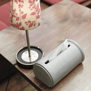 Concrete Modern Cylinder Tissue Box