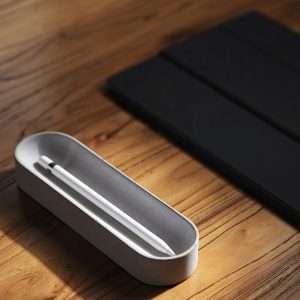 Concrete Modern Gray Desk Pen Holder